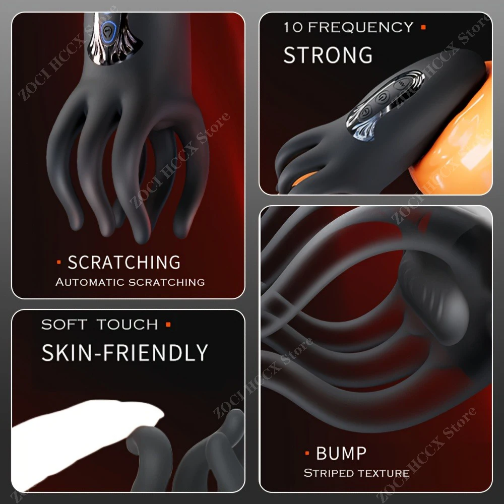 Male Masturbator Male Masturbation Aid Penis Training Vibrator Men Glans Trainer Massage Stimulator For Ejaculation Delay With Finger Pinching Sex Toy