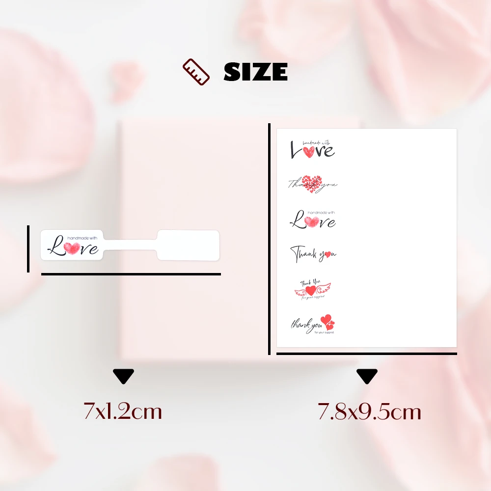 90 / 180 Pieces Price Tag Stikcer For Jewelry Thank You Handmade With Love Paper Bracelet Ring Price Label On Product Package