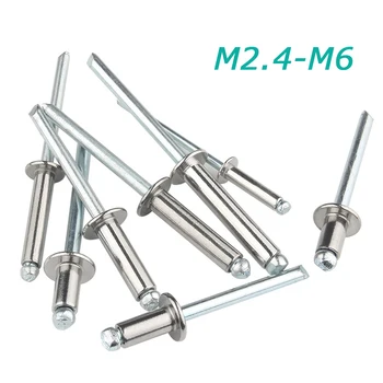 알루미늄 돔 헤드 팝 리벳 스틸 네일 풀 생크 맨드릴 배기 리벳, 블라인드 리벳, M2.4, M3.2, M4, M4.8, M5, M6, 10-50 개