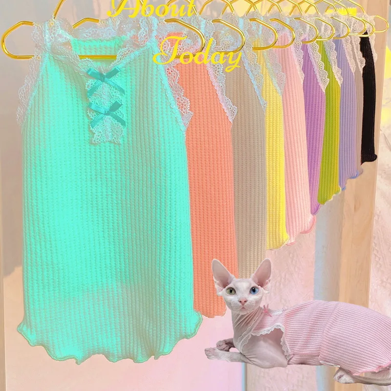 thumbnail image 2 of Hairless Cat Costume Breathable Summer Suspender Skirt Elegant Romantic Girly Cat Dress, Cotton Cute Dress, Soft Princess Dress For Sphynx, Cornish 2 of 13