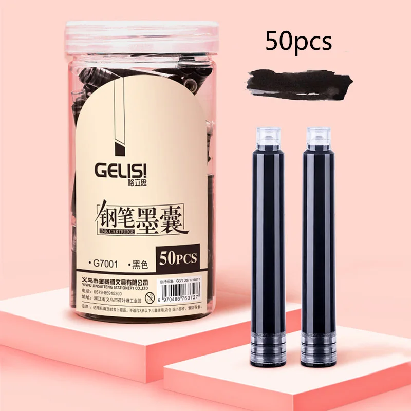 2.6/3.4mm Disposable Pen And Ink Cartridge Black/Red/Blue Ink Set 50 Pieces Of School Office And Student Stationery gst60 stapler reloads 45mm 60mm endo linear cutter reload and cartridge for disposable endoscopic