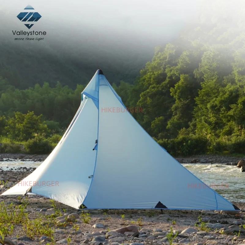 Valleystone Shanxian2 Pyramid Tent Outdoor Camping Poleless Tent Hiking Mountaineering 15DSingle silicone PU6000+