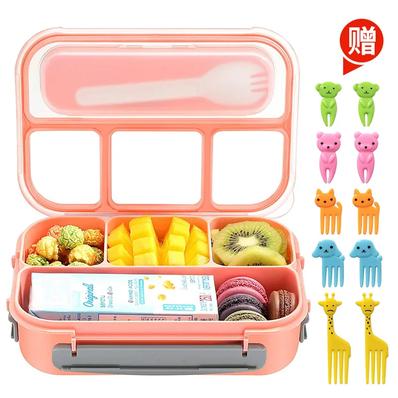 

Контейнер для еды Bento, контейнер для еды для взрослых мужчин и женщин, фотоальбом для школы с 4 отделениями