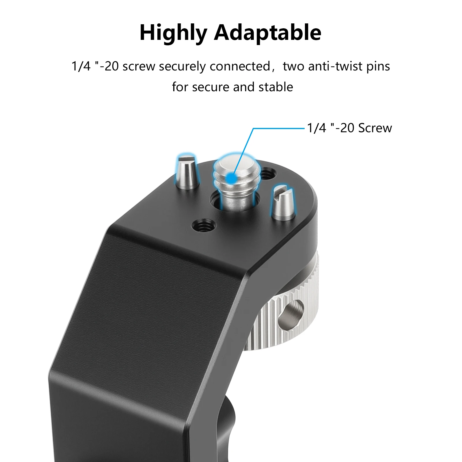 CAMVATE ARRI-Style Rosettenhalterung mit M6-Schraube auf 1/4"-20 Anti-Twist-Schraube – Detail 6