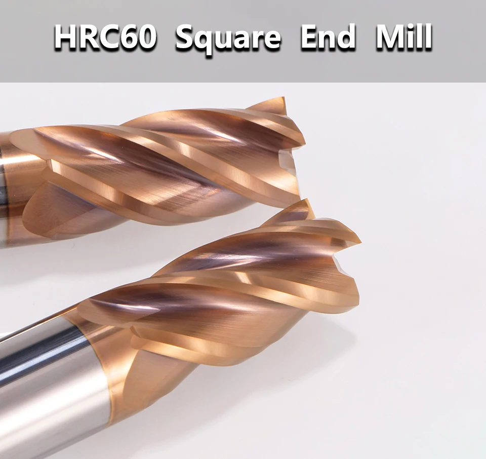 HRC60 Hartmetall-Schaftfräser, Durchmesser 1,1 mm ~ 7,9 mm, 4 Nuten, Wolfram-Maschinen-Schneidwerkzeug, CNC-Beschichtung, Metallgesicht, quadratischer Bit – Detail 1