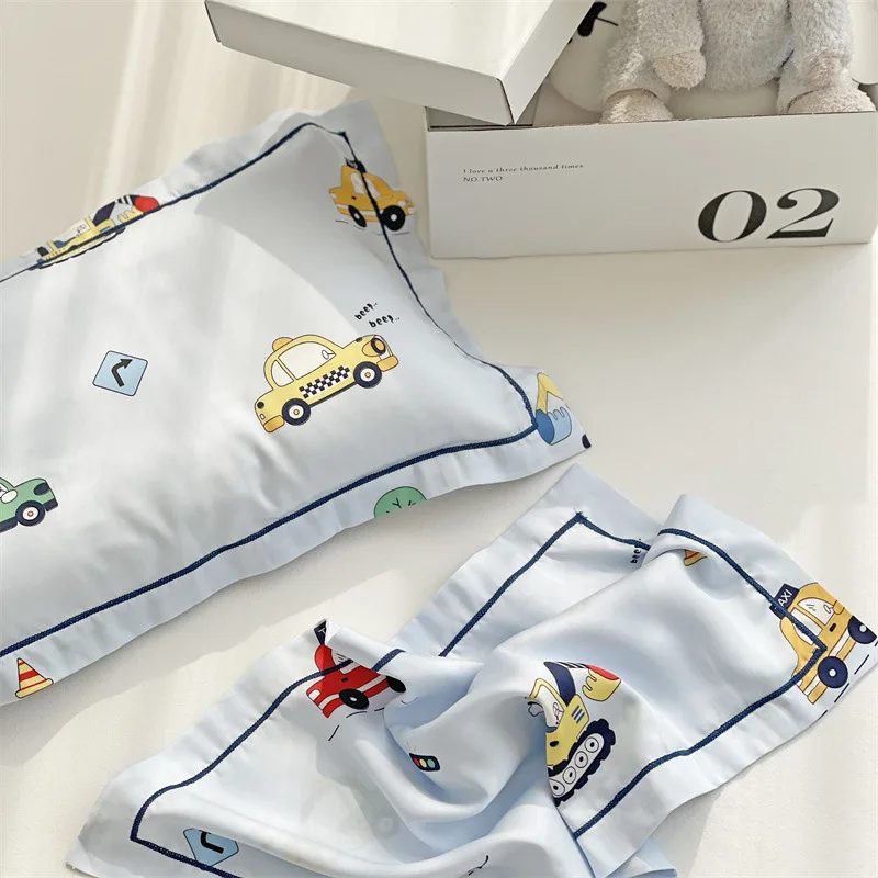 Cartoon Children's Tencel Pillowcase 30X50 Summer Kindergarten Baby Cool Pillowcase 1