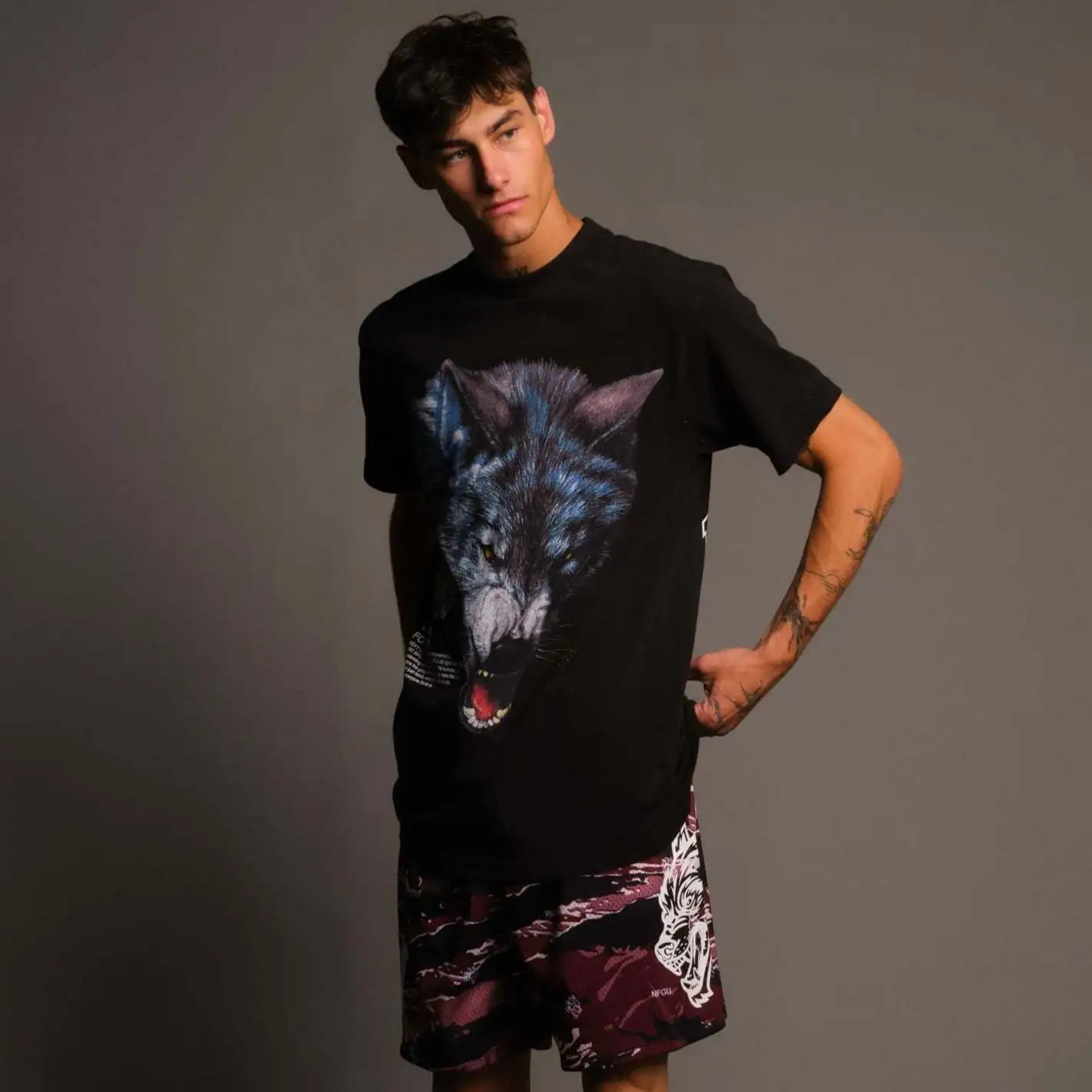 2024 Men's Summer Fashion Mesh Print New Medium Pants Black Quarter Pants Casual American Basketball Shorts Outside Wear 3
