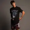 2024 Men's Summer Fashion Mesh Print New Medium Pants Black Quarter Pants Casual American Basketball Shorts Outside Wear 3