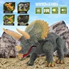 Remote Control Dinosaur Toy Simulation Electric Walking Triceratops Toy Glowing Eyes Open Mouth Roaring RC Jurassic Dinosaur Toy 6
