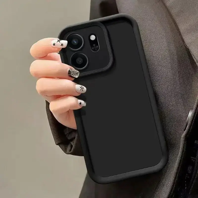 Luxury Matte Soft Back Cover with Anti-Fall Protection