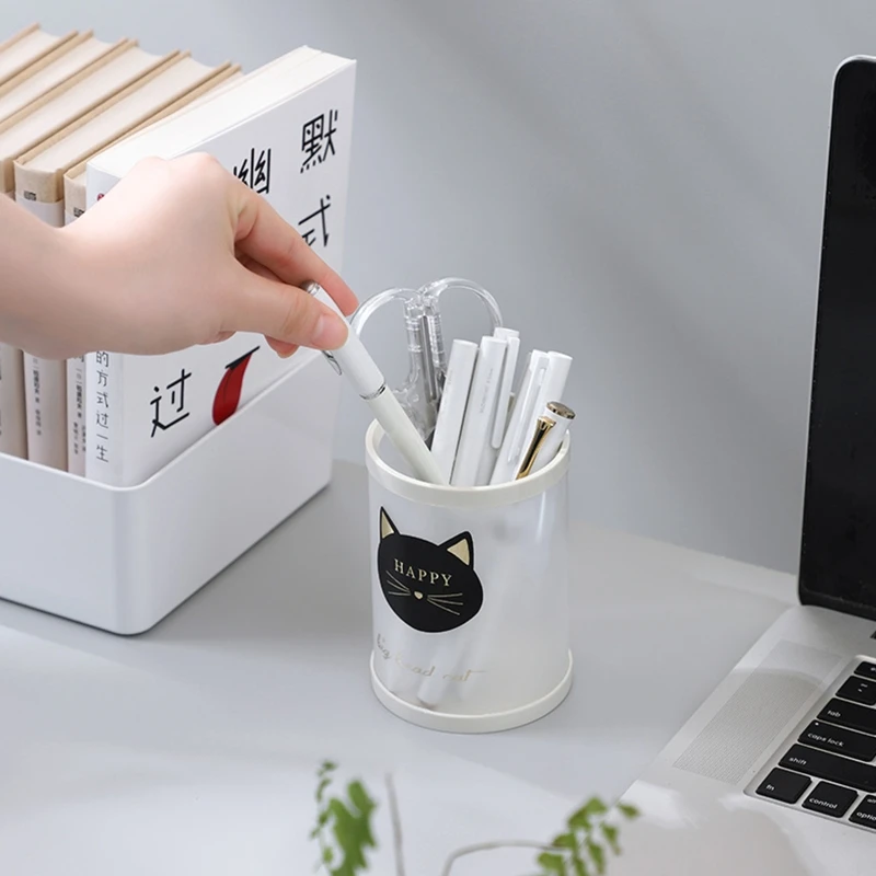 Cylindrical Detachable Desktop Pen Holder Organizer Office Accessories Pencil Stand Storage Case Box Stationery Teacher Gifts