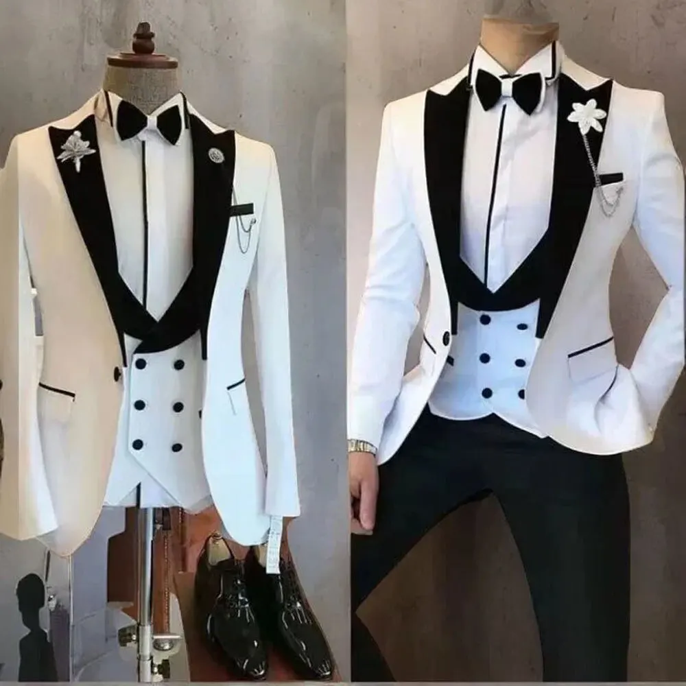 New Plus-size Men's Business Casual Suit Three-piece Bridegroom Best Man Wedding Banquet Suit 3 Piece