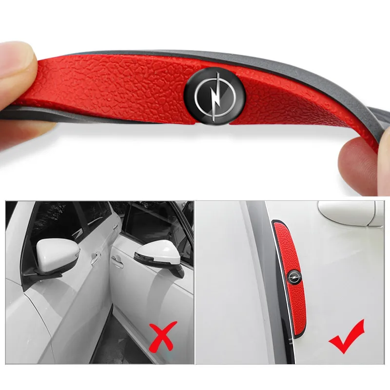 Opel Corsa Astra Insignia Vectra Zafira Meriva 용 4Pcs 고무 충돌 방지 스트립 자동차 도어 백미러 보호 스티커