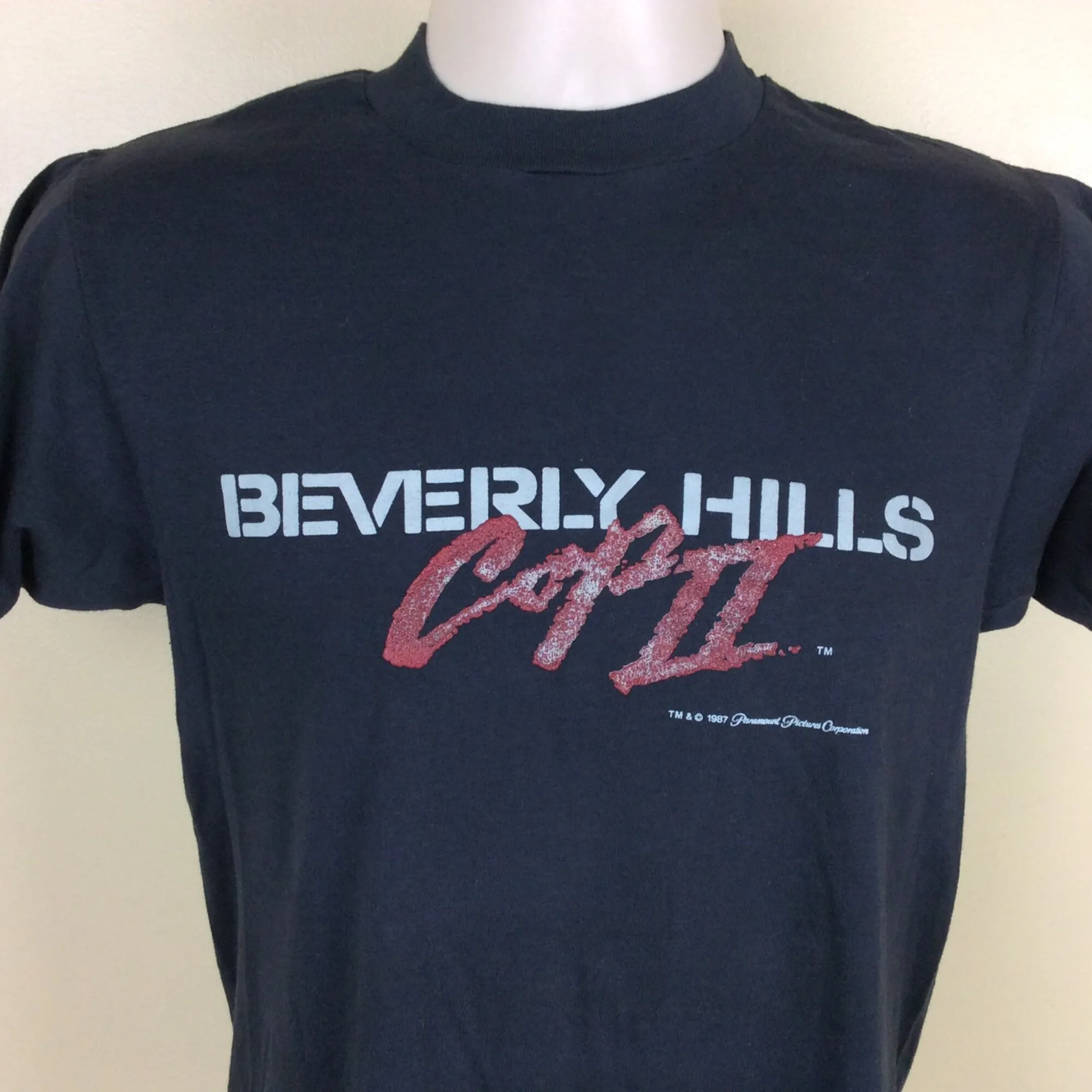 Vtg 1987 Beverly Hills Cop Ii Tshirt Black S/M 80S Eddie Murphy Comedy Movie