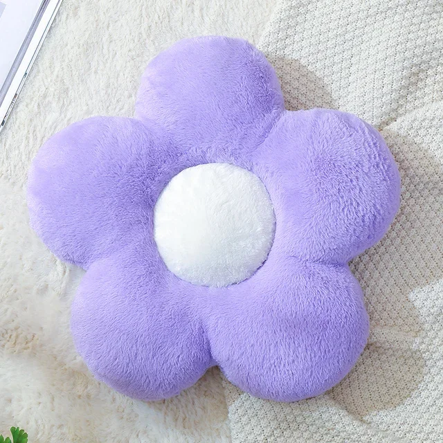 thumbnail image 1 of Cojín de flor de margarita pequeña, cojín de felpa con forma de flor, cojín de asiento, cojín de siesta esponjoso con forma de conejo, cojín de respaldo, 1 of 5