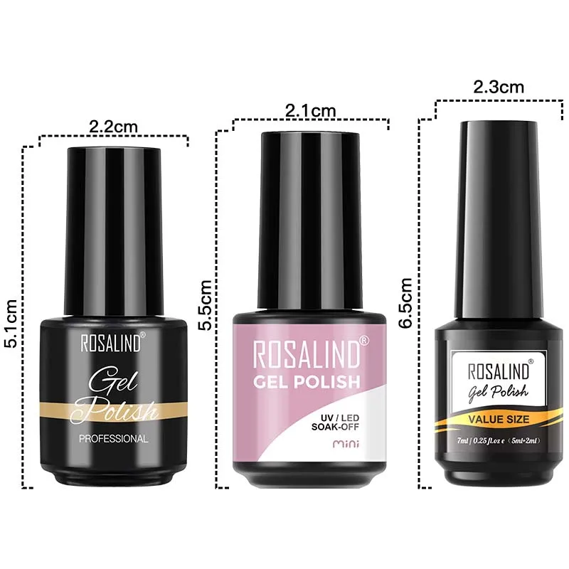 ROSALIND 7ml Gel Nail Polish For Nails Semi Permanent Soak Off Gel UV LED Varnishes Base Top Matt Coat Gel Polish Nail Art Gel