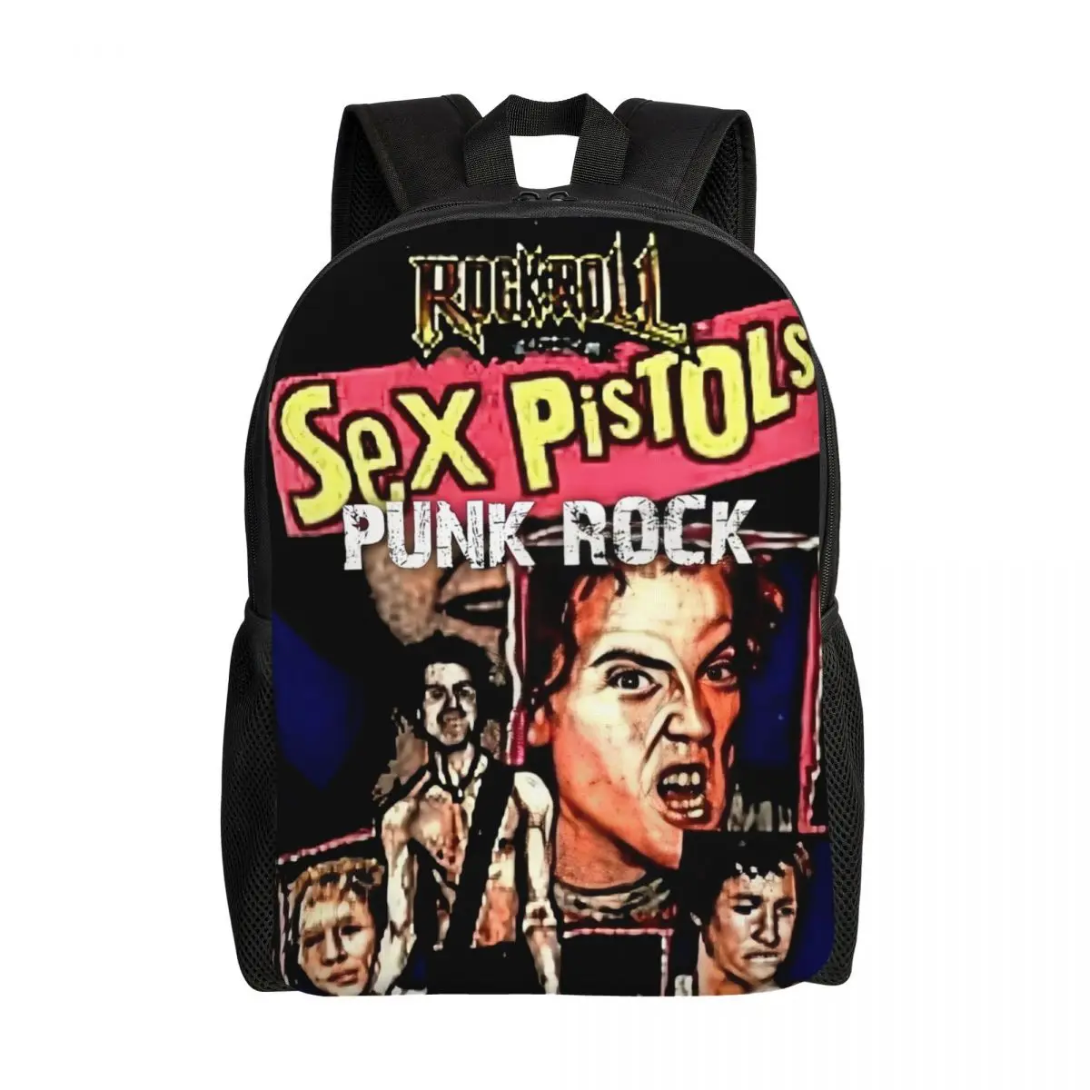 

Рюкзаки для мужчин и женщин, водонепроницаемые школьные портфели из тяжелого металла с принтом рок-группы, Пистолеты для интима