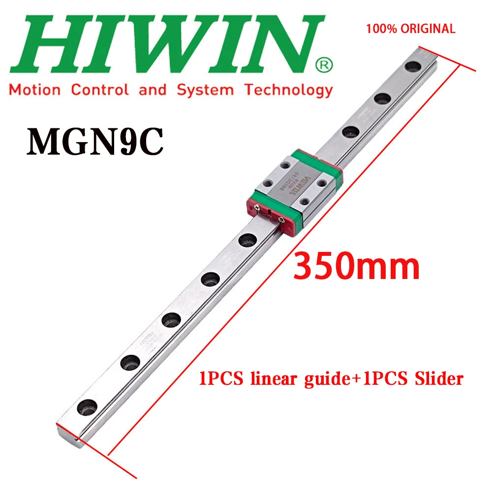 

HIWIN Genuine MGN9C MGN9 Miniature Linear Guide Rail Slide 350mm MGN9 Linear Guide+MGN9C Slider For 3D Printer CNC