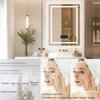 Smart LED Bathroom Mirror Rectangle Wall Mount Mirror w Bluetooth Speaker,Time,Temperature,Light Memory,Front & Backlit,Anti-Fog 5