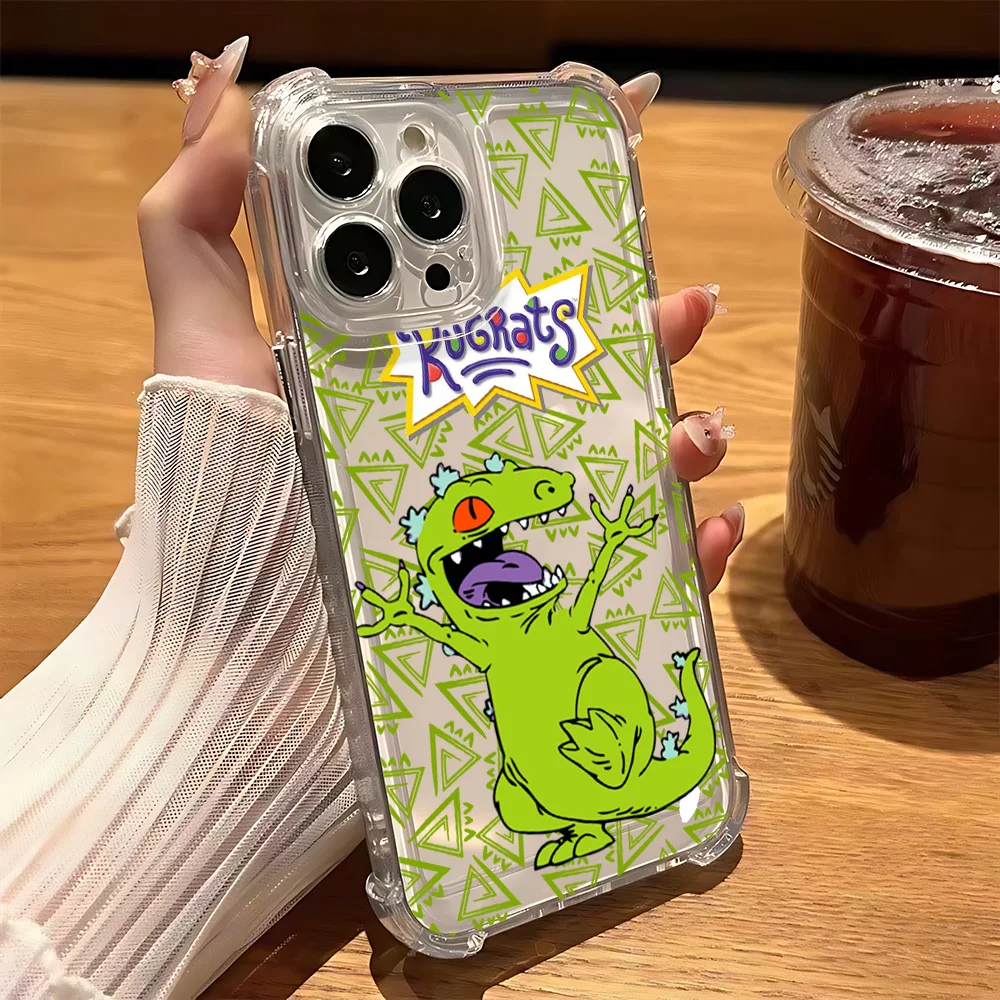 Playful Cartoon Rugrats Phone Case - Durable Clear TPU Cover with Anti-Fall Protection