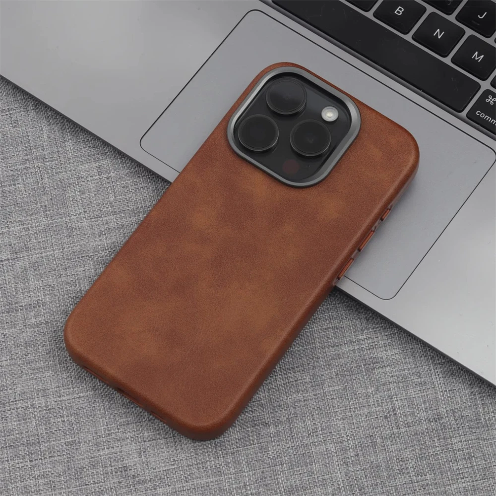 Retro Premium PU Leather Shockproof Magnetic Phone Case with Camera Protection