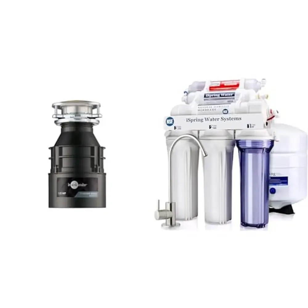 Garbage Disposal & Water Filtration Combo NSF Certified 75 GPD 6-Stage Alkaline Remineralization Compact Install Low Maintenance