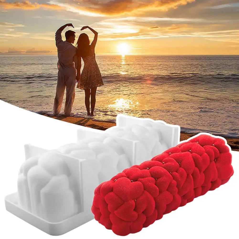 

Microwave-safe Silicone Mold Valentine's Day Heart-shaped Cake Mold Food Grade Silicone Baking Supplies for Mousse