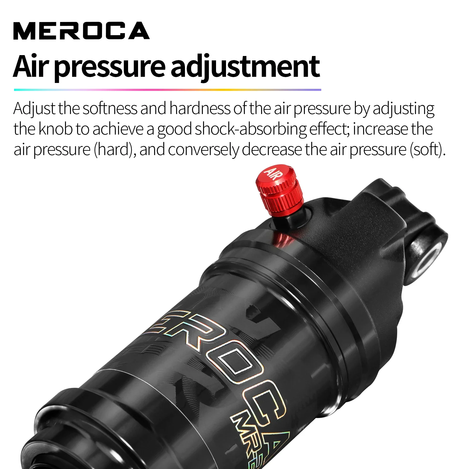 Bicycle Shock Absorber 165mm/190mm Length Adjustable Air Pressure Mountain Bike Rear