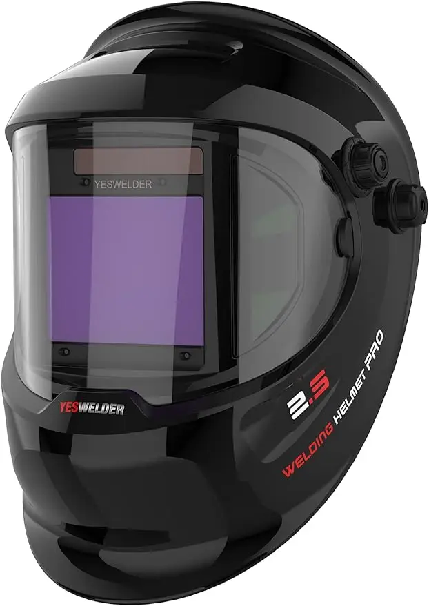 

YESWELDER Large Viewing True Color Solar Powered Auto Darkening Welding Helmet with SIDE VIEW 4 Arc Sensor Wide Shade 4/5-9/9-13