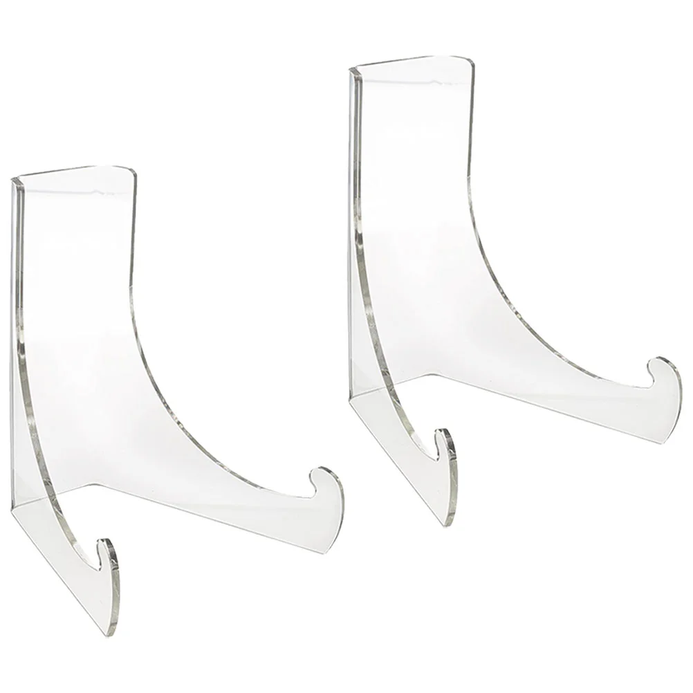 

2pcs Plate Stand Acrylic Display Holder Rack Plate Dish Tea Cake Holder Phone Clear Stand