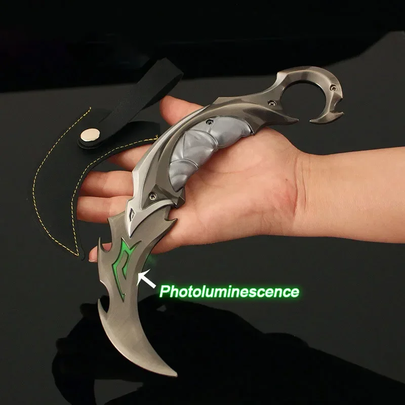 thumbnail image 1 of Serie de armas cuerpo a cuerpo Valorant de 22 cm, modelo de metal Reaver EP 5 Karambit, réplica de espada, juego 1:1, arma, cuchillo, juguetes, adornos, 1 of 5