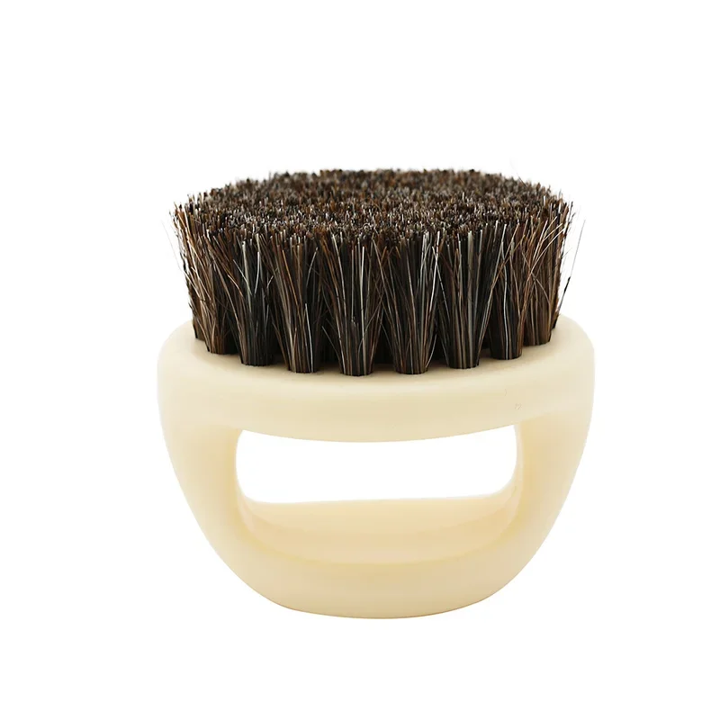 Hair Brush Pro Hairdresser Dust Anti Static Boar Bristle Ring Beard Comb Salon Hair Sweep Shaving Facial Men's Mustache