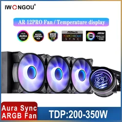 IWONGOU Water Cooler Lga1700 ARGB 4Pin Ar12pro Fan Cooler with Temperature Display Liquid Cooling Cpu for Lga 2011/1700/AMD/AM4