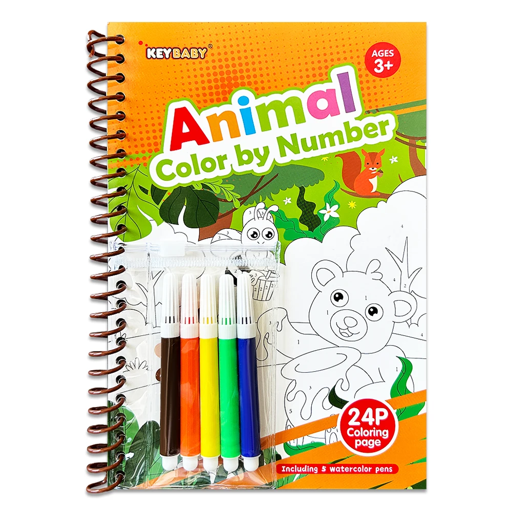 Vibrant Art Adventure: Themed Coloring Book with Watercolor Pens