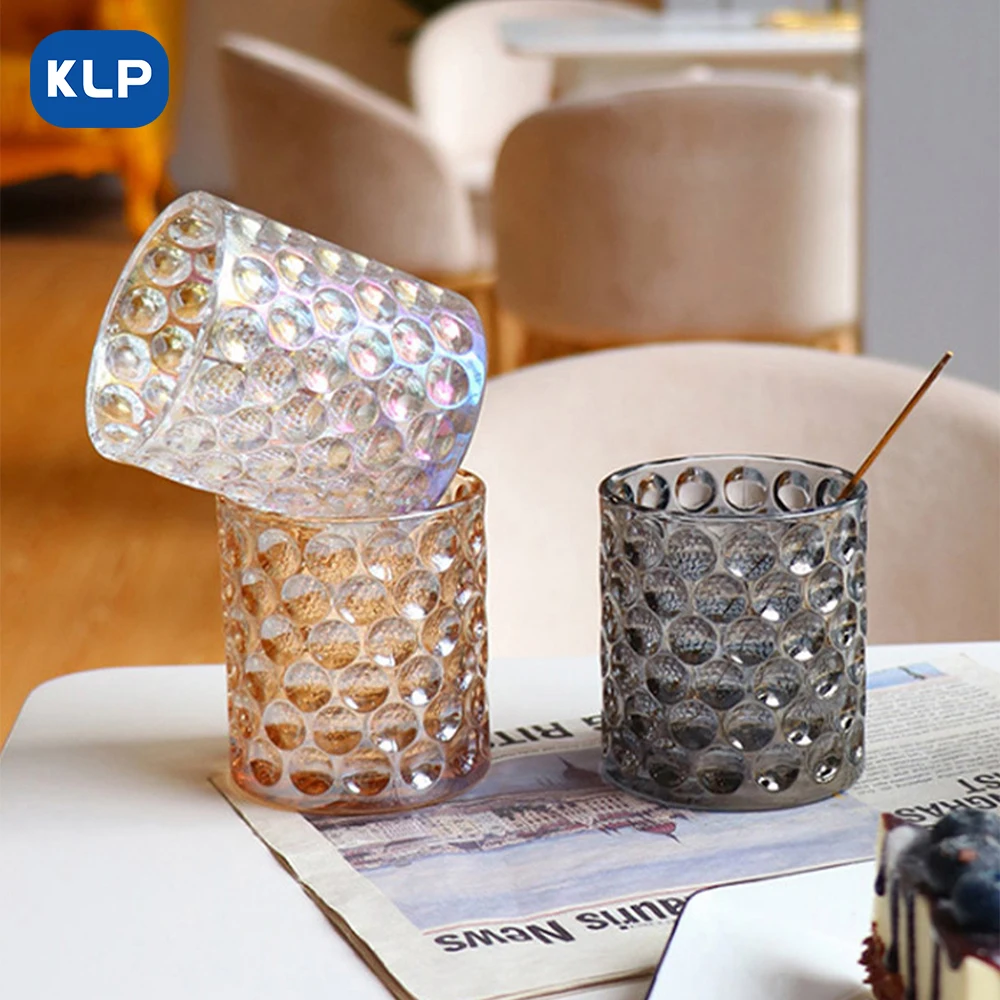 KLP Glasses Drinking glasses for home kitchen dining room office desktop Three color options clear amber anthracite