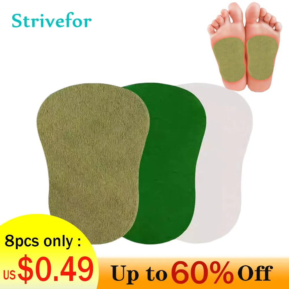 

8pcs Wormwood Foot Patch Heel Fatigue Pain Relieve Stress Detoxification Help Sleeping Plaster Body Detox Slim Sticker BT0122