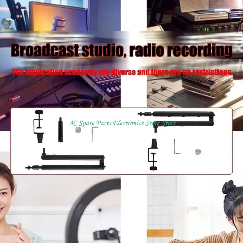 SZ Studio Grade Aluminum 붐 마이크 스탠드가 낮은 높이 설계를위한 명확한 라이브 스트리밍을위한 쉐이크 증거 클램프 마운트.