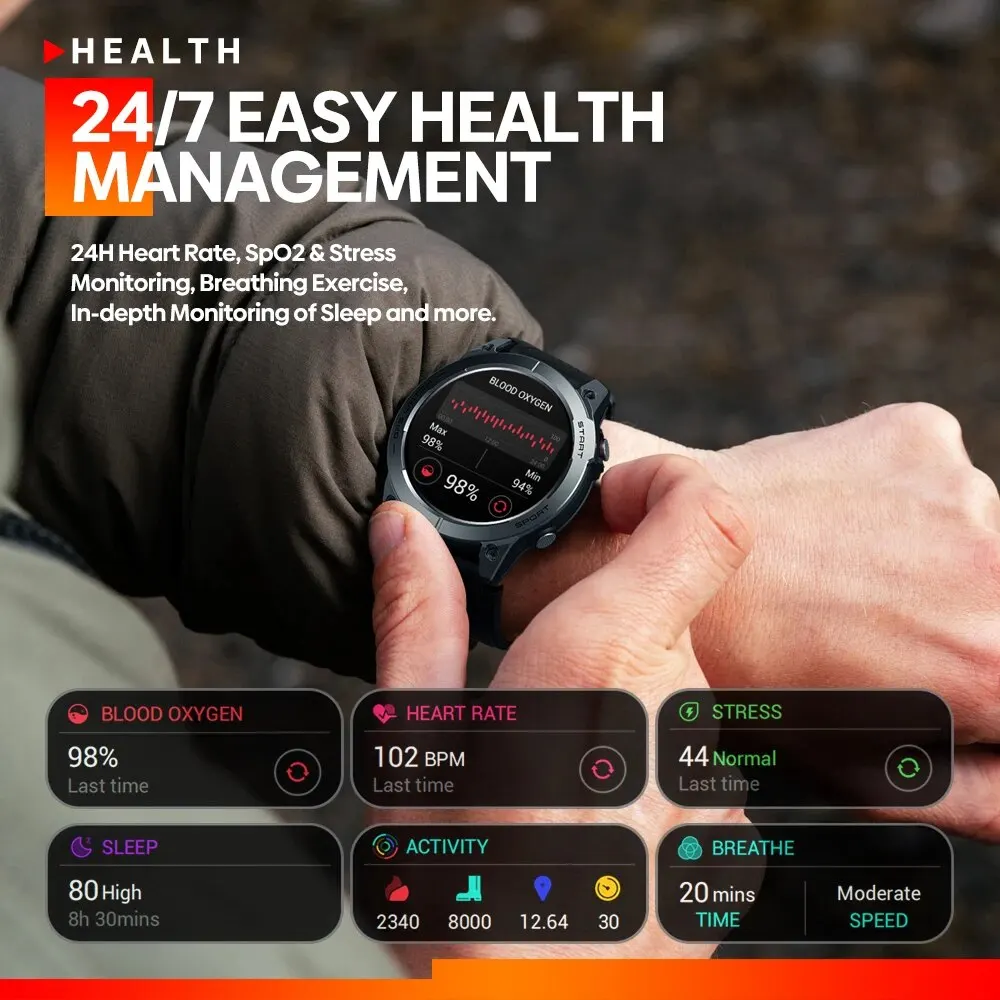 Zeblaze Stratos 3 ̾ GPS Ʈ ġ, Ʈ HD AMOLED ÷  GPS, Hi-Fi  ȭ ȭ,  Ʈġ