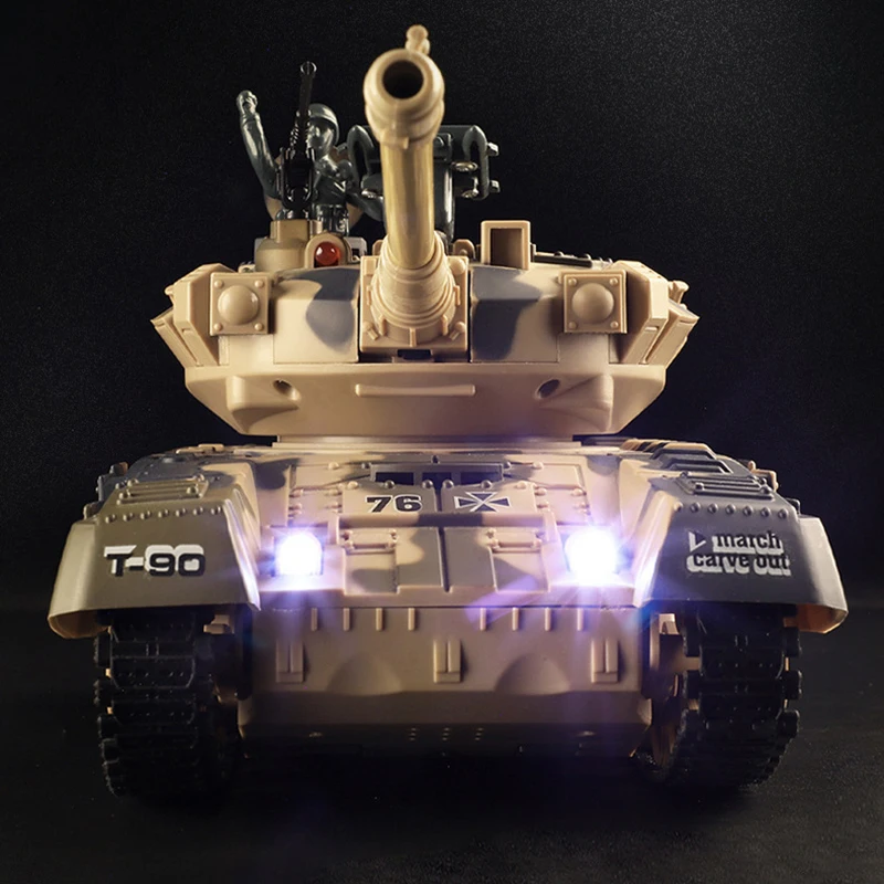 RC tank toys 2.4G remote control car tank model with cool light sound chargeable vehicle gift for children boys kids adults 4