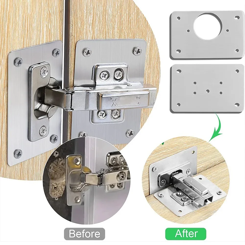 Hinge Repair Plate 1/2/4/10Pcs for Cabinet Furniture Drawer Table