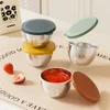 Leak-proof Seasoning Box Portable 304 Stainless Steel with Sealed Lid Condiment Containers Silicone Cover Sauce Cup 2