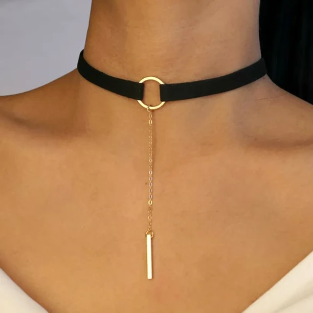 Cute Leather Chokers Necklaces Women  Choker Leather Necklace Simple -  Simple Black - Aliexpress