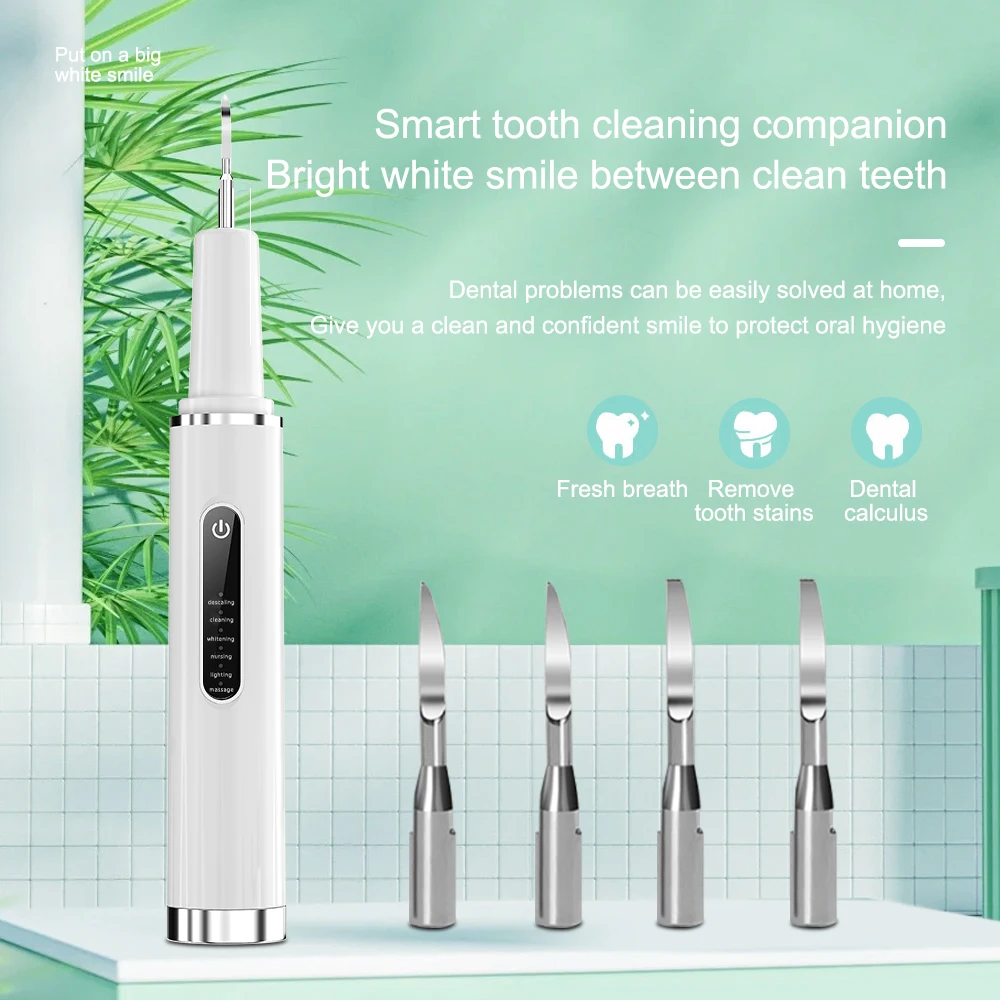 

Electric Ultrasonic Teeth Cleaner Dental Scaler Dental Tooth Calculus Stains Tartar Remover Oral Irrigator Teeth Whitening Tool