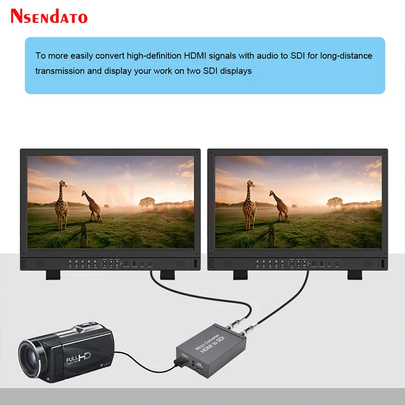 Hdmi para Sdi com Adaptador de Energia Mini 3g hd Sd-sdi Vídeo Micro Conversor Adaptador com Áudio Detecção de Formato Automático para Câmera 4k - Image 6