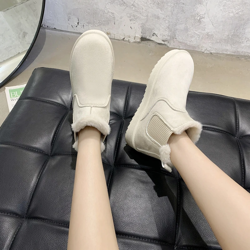 

Зимние ботинки 2022, женские водонепроницаемые зимние ботинки, белые ботинки с круглым носком, женские удобные женские ботинки на плоской подошве, женские кроссовки