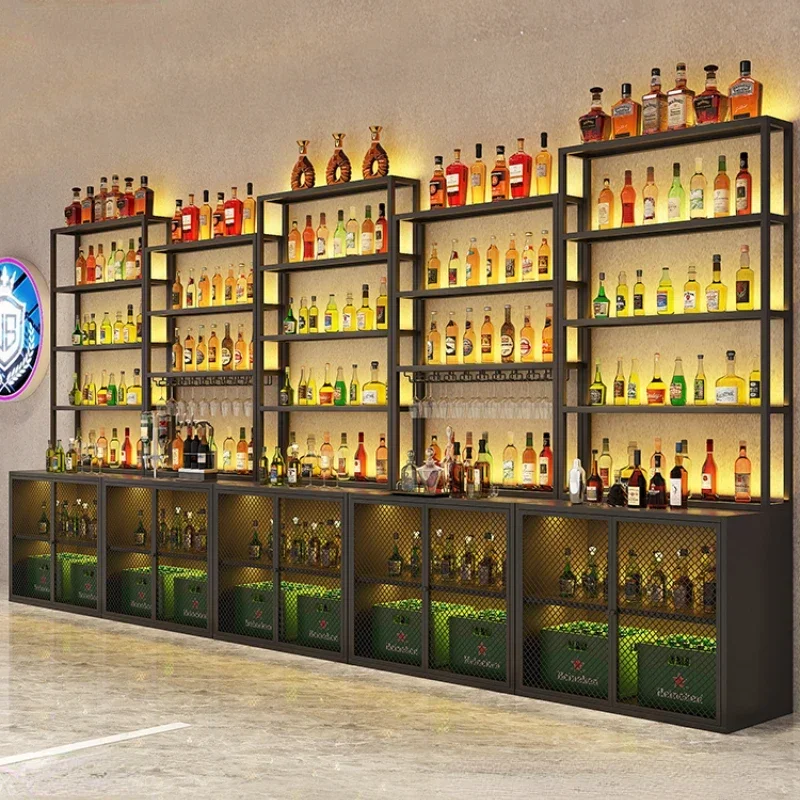 Creative Counter Bar Cabinet Tavern Restaurant Cellar Modern Background Wine Rack Storage Schrank Nightclub Furniture
