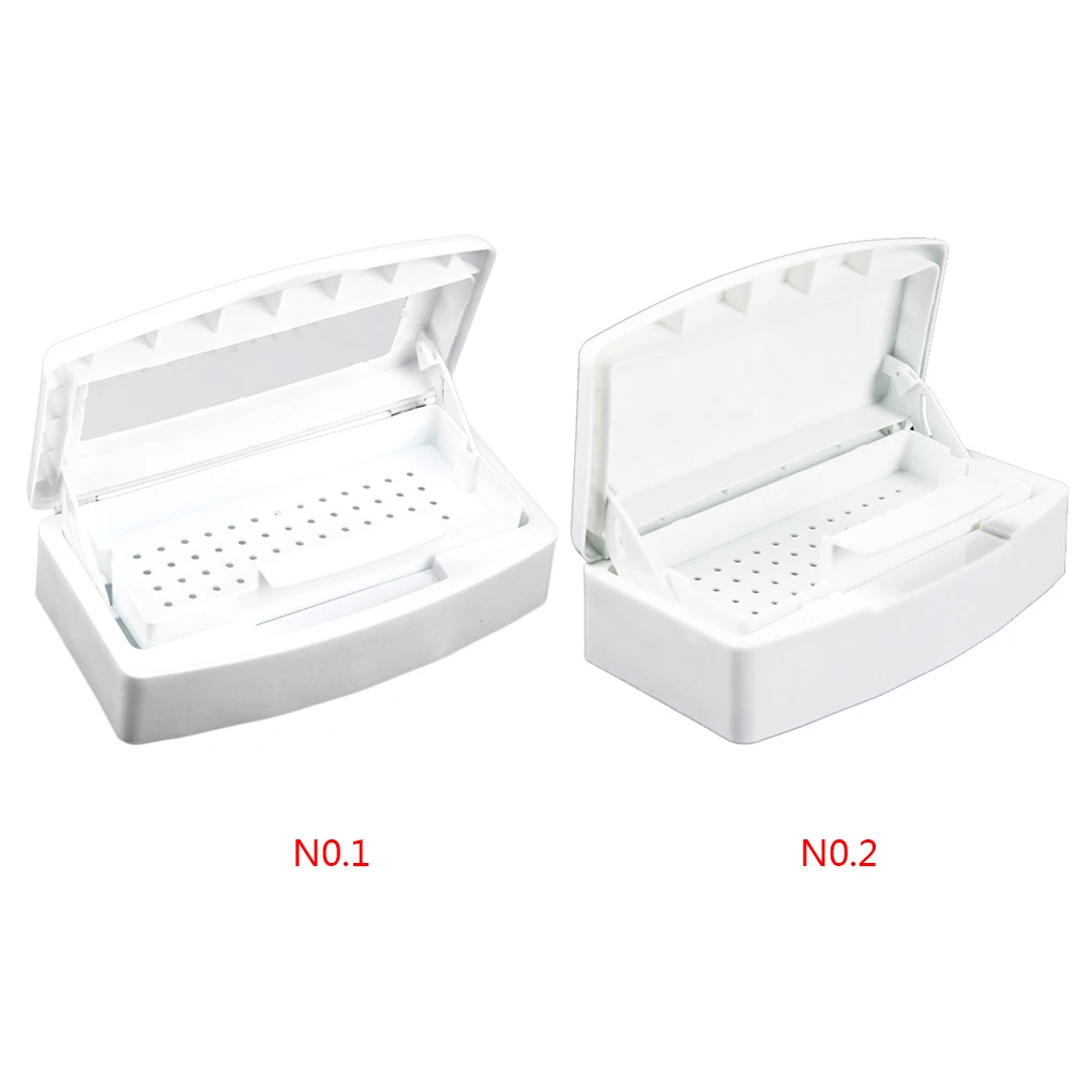 

Nail Beauty Cleaning Box Portable Plastic Nail Tray Manicure Tools Solid Color Cover