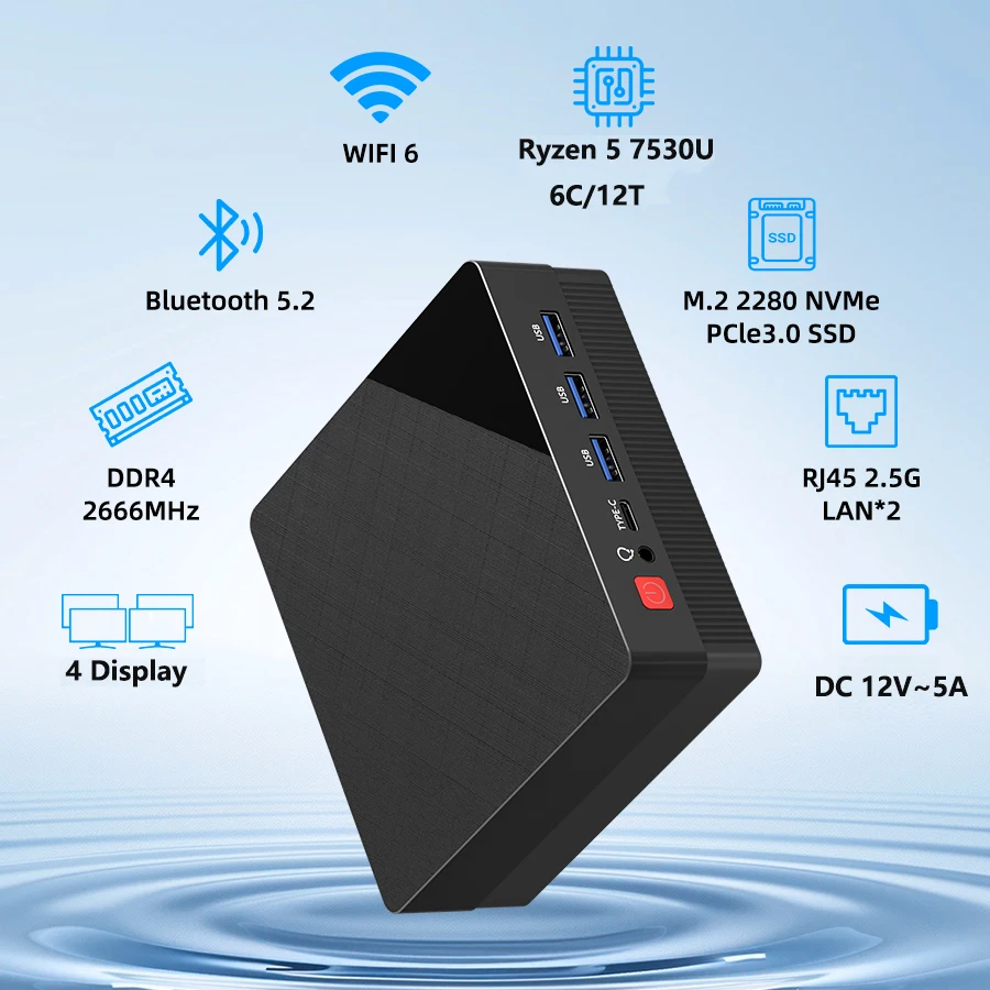 pii出品 ZXIPC Mini PC Ryzen 7 5800H 6600H 4500U 5300U DDR4 16GB