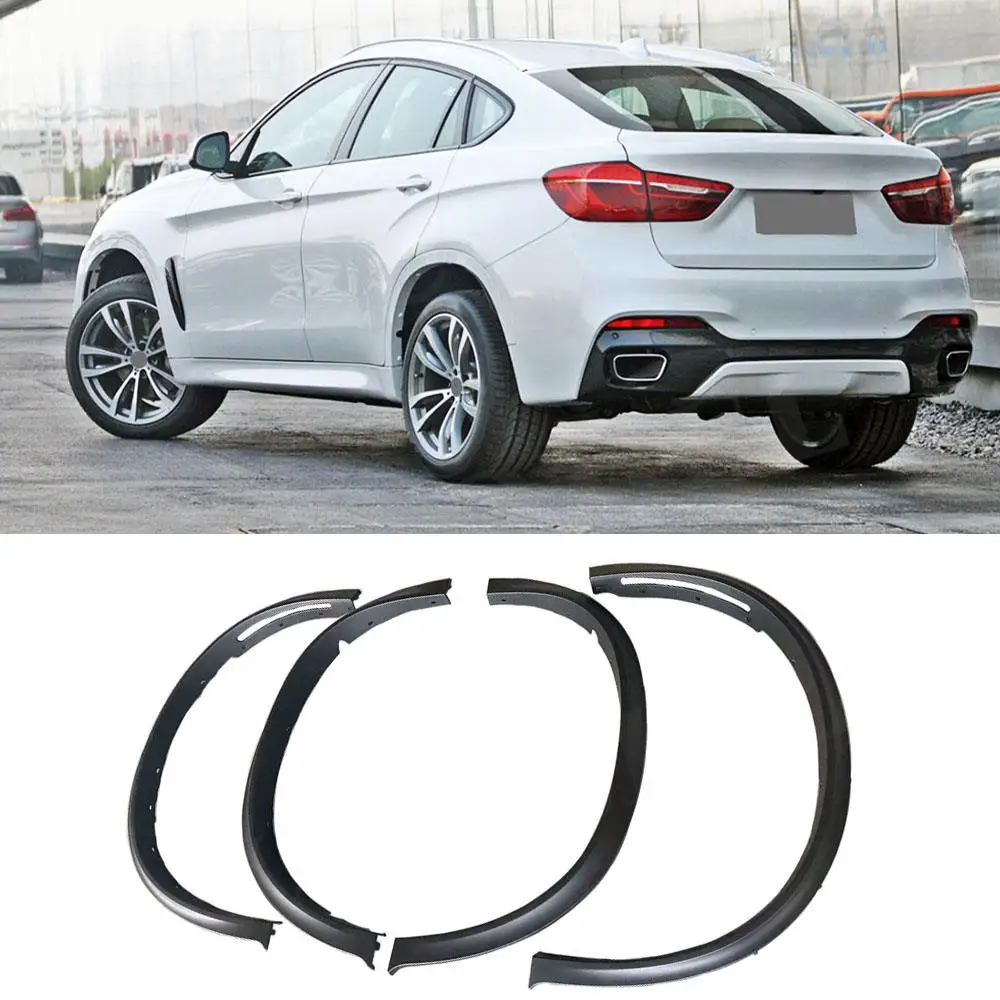 

PP Matte Black Wheel Arches Eyebrow Fender Mudguards Body Kits for BMW X6 F16 F86 X6M 2015 - 2018 Wheel Eyebrow Car Accessories
