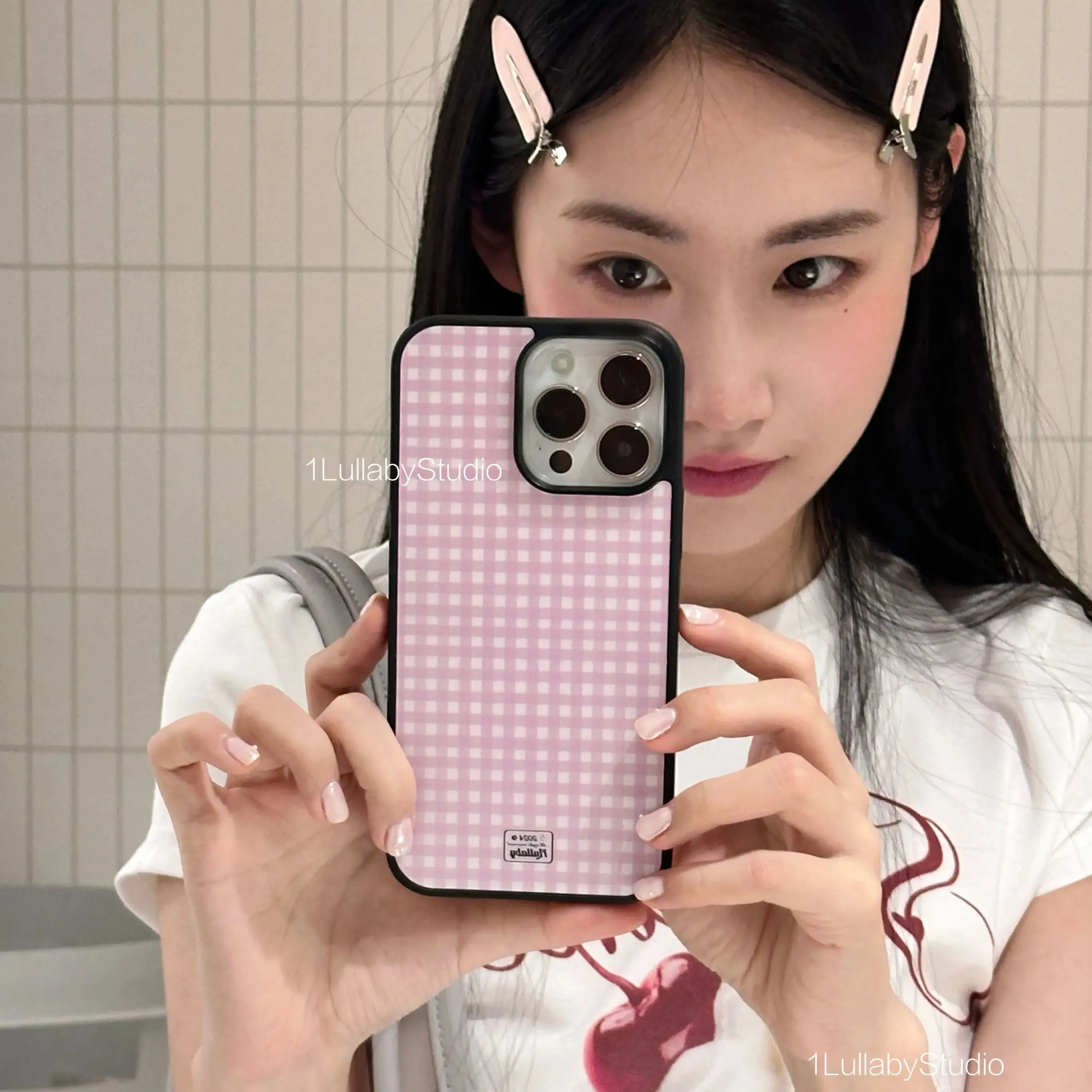 Chic Pink & Brown Polka Dot Heart Music Note Phone Case - Y2K Style